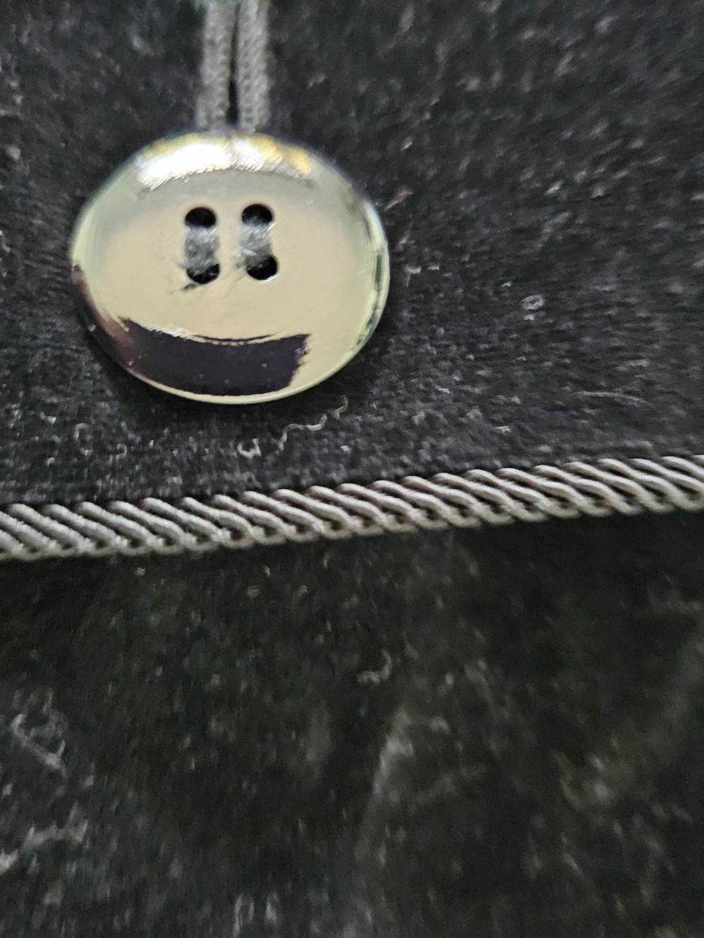 Black Velvet Button-Front Women's Jacket - Picture 3 of 10
